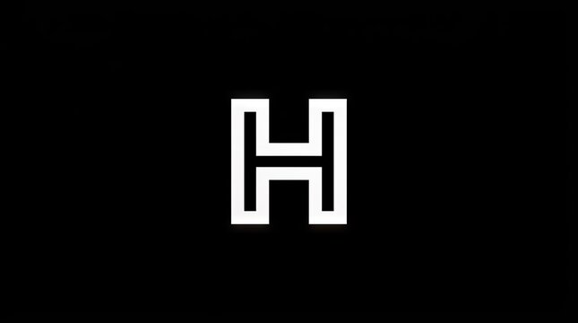 Bold white letter H monogram on black background.