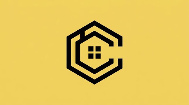Hexagon house icon logo