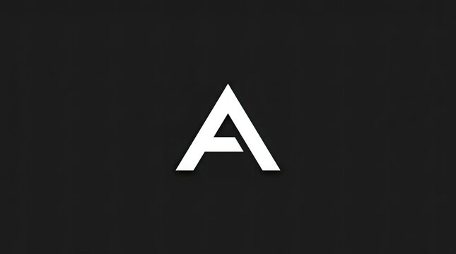 Modern stylized white letter A on dark background.