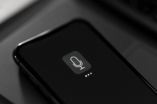 Microphone Icon on Smartphone Screen