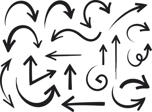 Hand Drawn Arrow Vector Doodle Set for Graphic Design