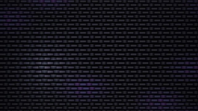 Dark brick wall texture with flickering neon violet light motion footage for abstract video background.