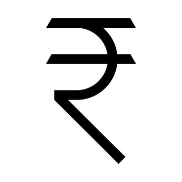Black indian rupee currency symbol icon representing money and finance