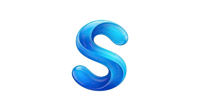 3D glossy blue letter S logo icon.
