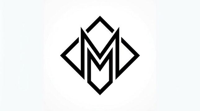 Geometric diamond M monogram logo design.