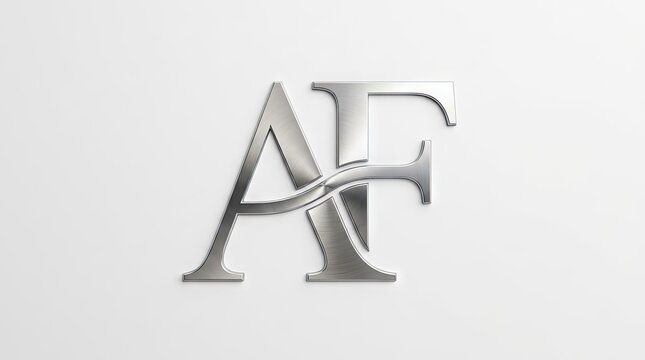 Metallic silver AF monogram logo.