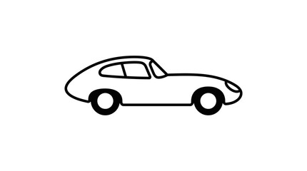 Naklejka premium Minimalist outline of a classic vintage sports car.