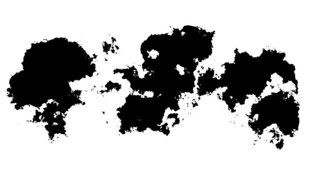 Cinematic grunge ink blot burst transition dark paint stroke splash effect for video opener slideshows abstract textured, watercolor frame graphic design white background. 4k video