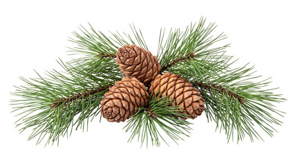 Pine cones and needles isolated on transparent background © Photo Find