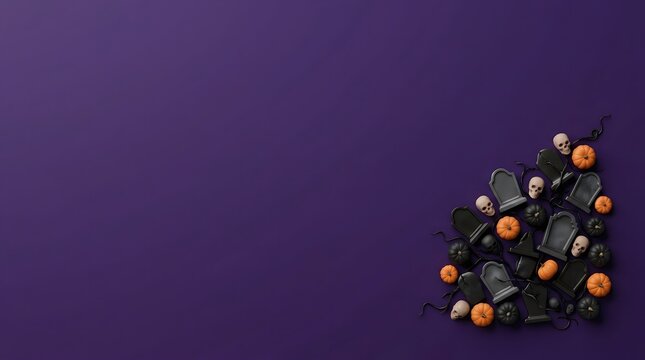 Fresh ripe blackberries with dew drops on dark purple gradient background. 
