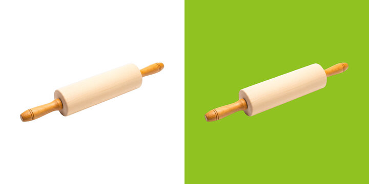 Classic wooden rolling pin for baking dough preparation transparent png
