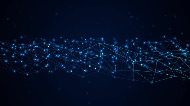 uturistic Digital Data Connection with Glowing Blue Nodes