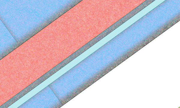 Three colored diagonal stripes on blue background