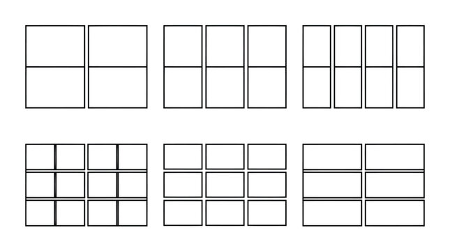 Grid template layouts vector set