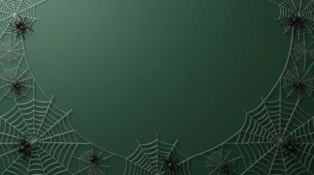 Lush tropical foliage framing empty space for text or design elements in deep green