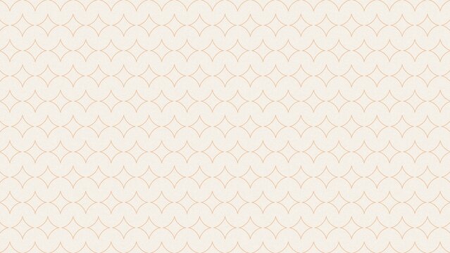 Peach overlapping arc lattice pattern with vesica diamond motifs on cream ivory background for elegant wallpaper design