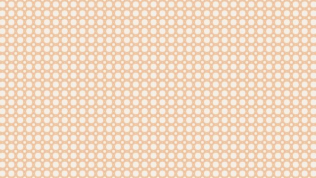 Peach octagon basket weave lattice pattern with interlocking trellis grid on cream ivory background for wallpaper and packaging design