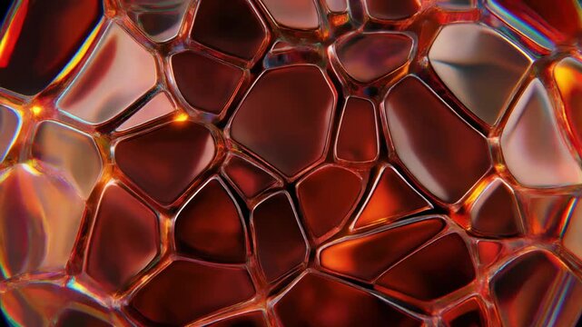 Abstract Iridescent Orange Cell Pattern 4K Generative AI