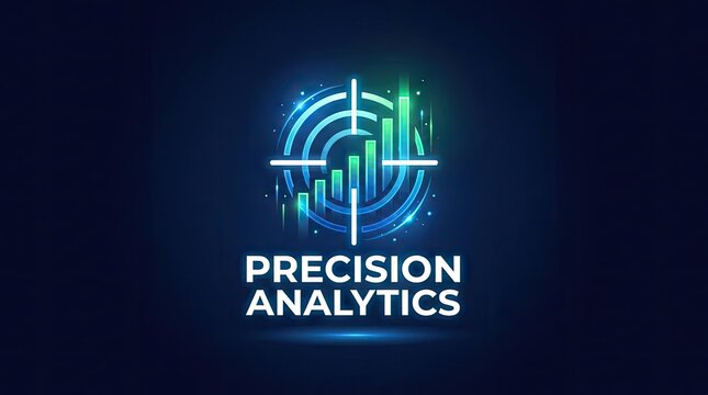 Precision Analytics logo with target and bar chart.