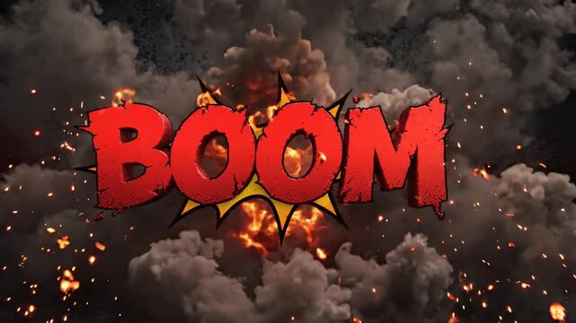 Comic book style explosion with the word Boom written in bold red letters.