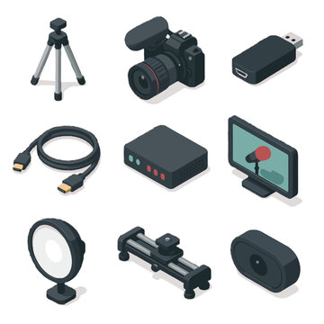 Mic cable icon vector slider tools podcast camlink lighting webcam dslr camera