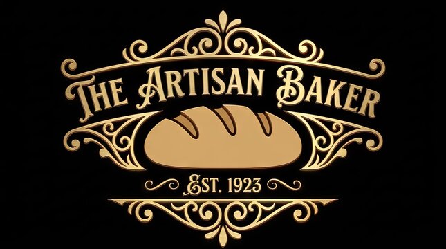 Artisan baker vintage bread logo emblem.