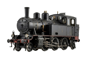 Vintage Black Steam Train Engine Transport Vehicle Isolated Design Object © maruf