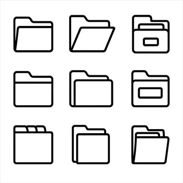 Icons side vector tab single view open icon document color folder folders