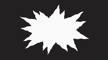 Fototapeta premium Torn white paper burst shape on a dark background with rough edges