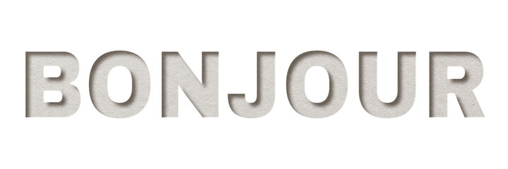 Bonjour paper cut lettering png clipart © Rawpixel.com