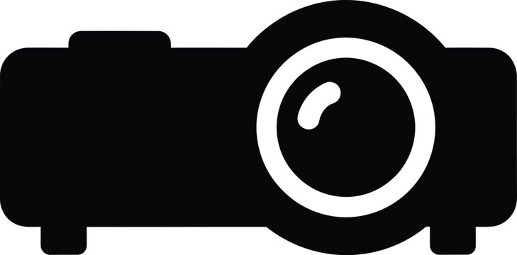 Silhouette of a modern digital multimedia projector for home cinema vector
