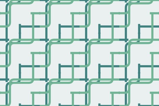 Seamless geometric pattern with maze lines in teal