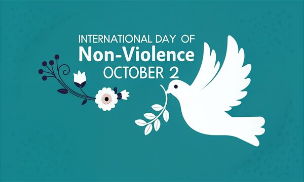 International Day of Non Violence October 2nd Dove Peace Olive Branch Flowers