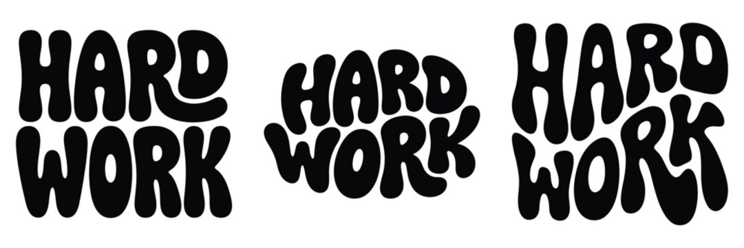 Hard-Work Bold Typography Design, Motivational Quote Graphic For Success And Achievement