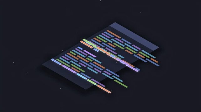 Abstract Isometric Code Syntax Animation