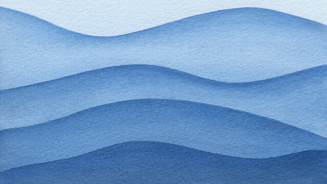 Blue azure turquoise abstract watercolor sea waves texture background  for textures backgrounds  web banners design. Abstract background blue colors. Watercolor painting blue sea waves pattern gradien