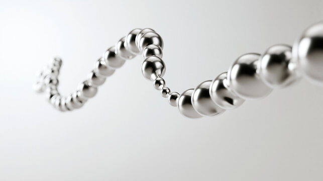 Abstract Metallic Spheres Connected in Flowing Wave Chain