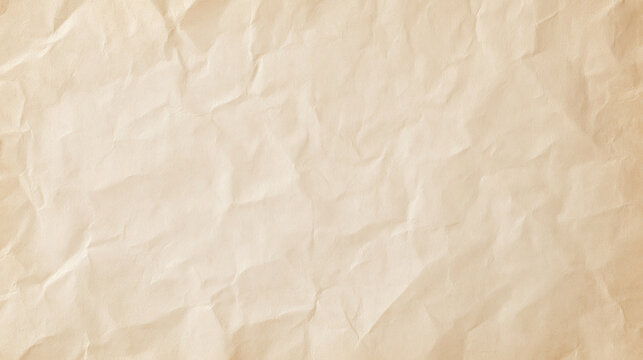 Crumpled Beige Paper Texture Background for Design
