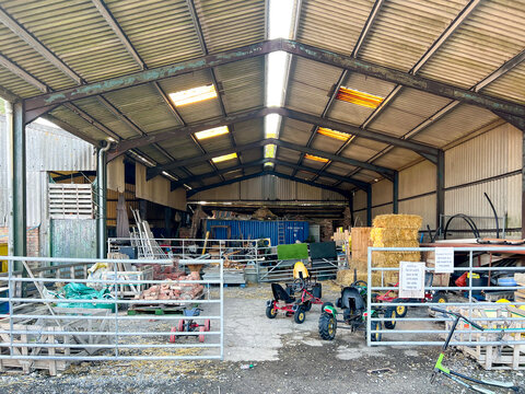 A barn on part of a farm converted into a holiday park