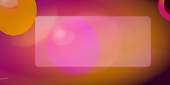 Frosted glass rectangle background with vibrant warm bokeh light effects