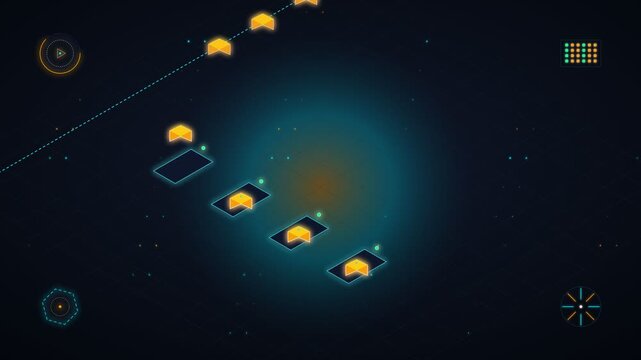 abstract space background of Isometric Loading Dock Bay Queue Dashboard