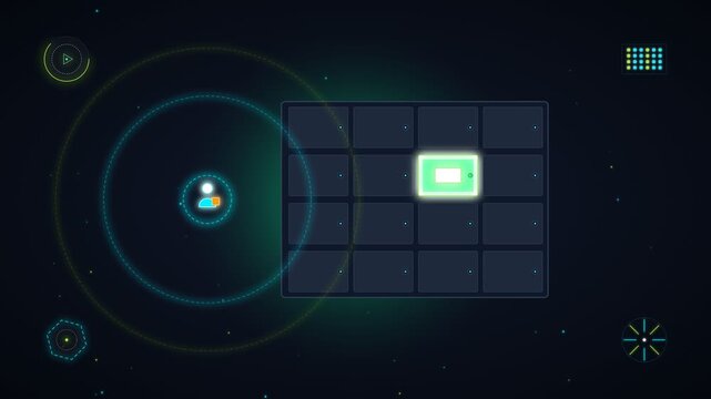 Smart Locker System Courier Unlock Wave on abstract digital background