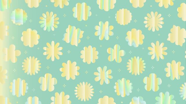Whimsical floral pattern motion background. Retro spring flower with striped effect pattern. For promotion, banner, social media, campaign etc.