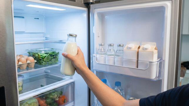 Synthetic biology healthcare products kept in a home refrigerator