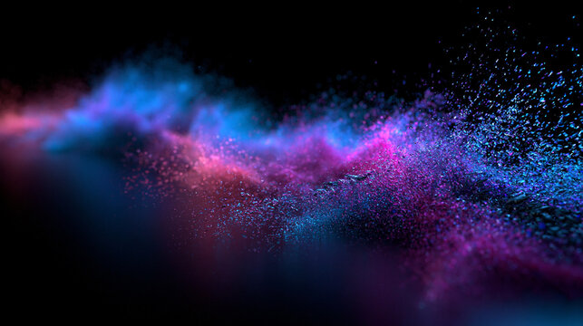 Abstract Vibrant Particle Wave on Black Background