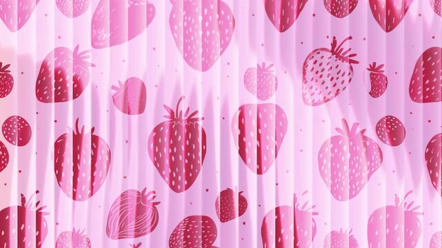 Seamless strawberry pattern with motion colour play background. Whimsical food backdrop for promotion, campaign, social media, banner etc.