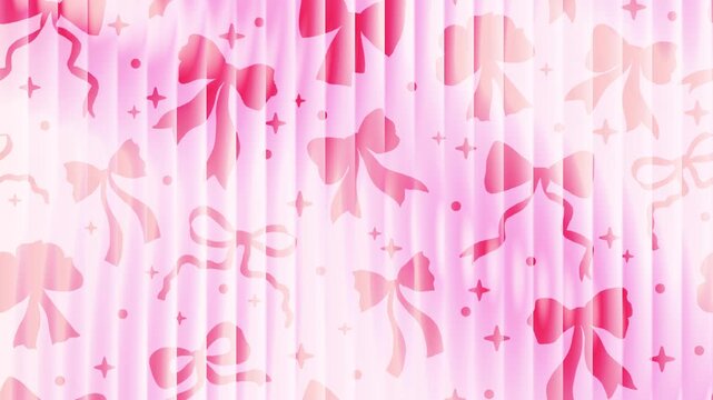 Pink bow pattern with motion gradient background. Luxury decorative feminine backdrop. For promotion, campaign, social media, banner etc.