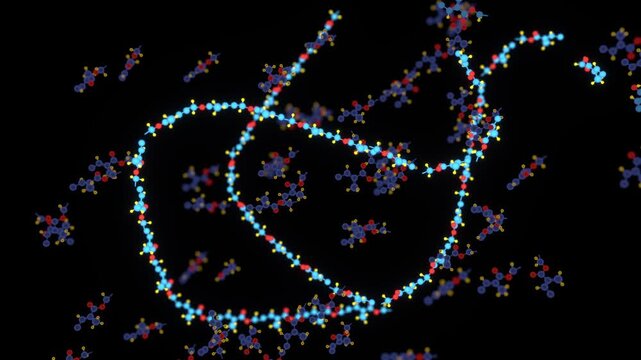 Polymerization 3D Animation for Plastic Chemistry and Materials Science
