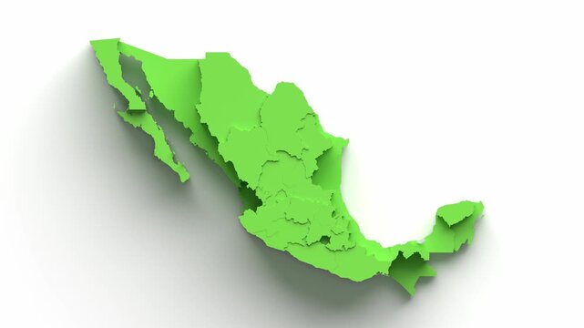 Mexico States 3D Animation Loop for Geography and Regional Data