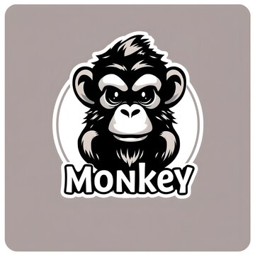 Cartoon monkey with text 'Monkey' below